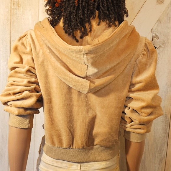 🆕️NORDSTROM 90 DEGREES/REFLEX VELOUR ZIPPERED CROP HOODIE/JACKET, Size Larg💥 - Picture 2 of 4